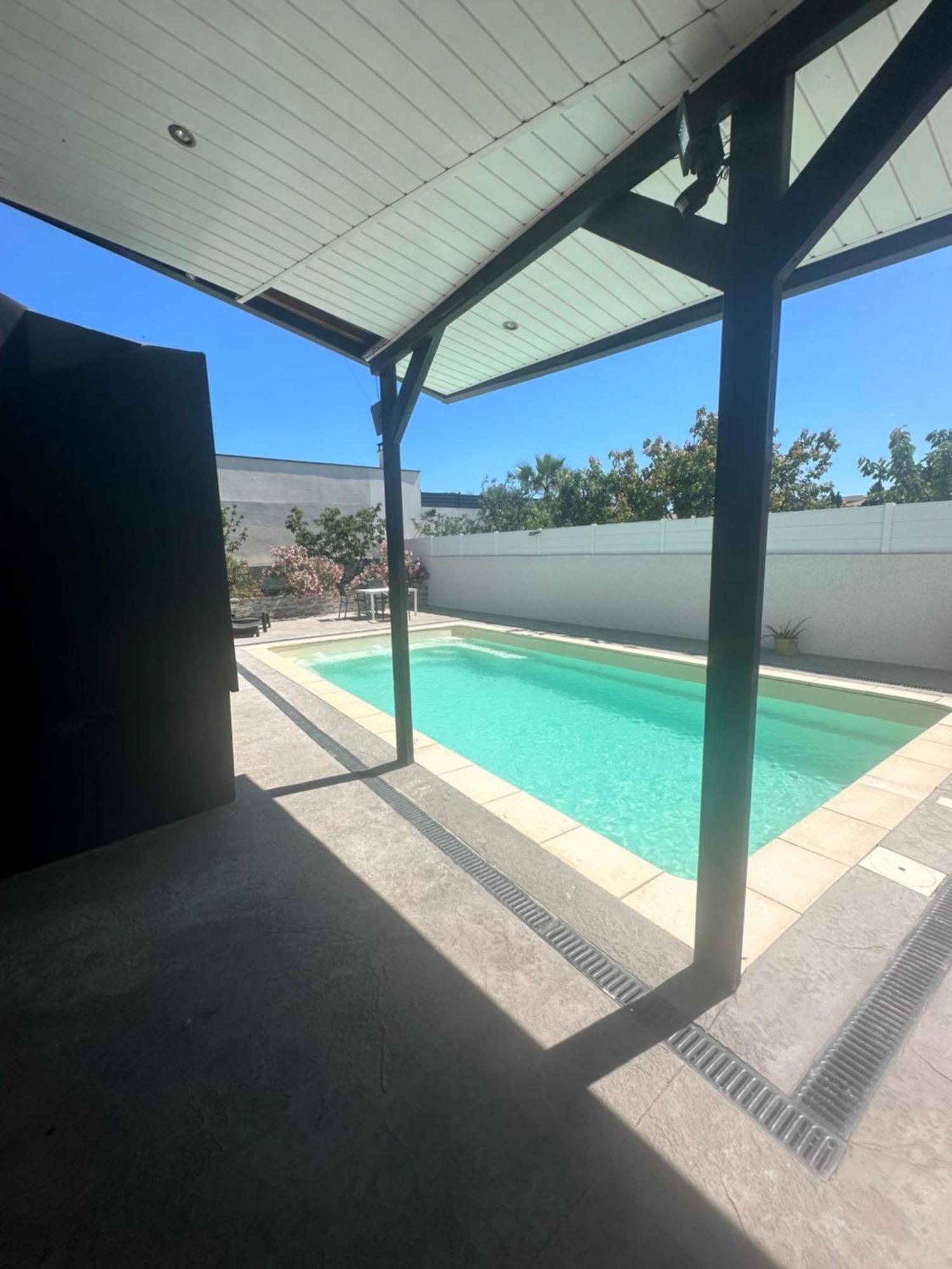 Superbe Appartement Avec Piscine Et Spa Privatif Villeneuve-les-Beziers Bagian luar foto